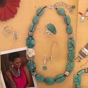 SILPADA sterling silver and turquoise statement necklace
